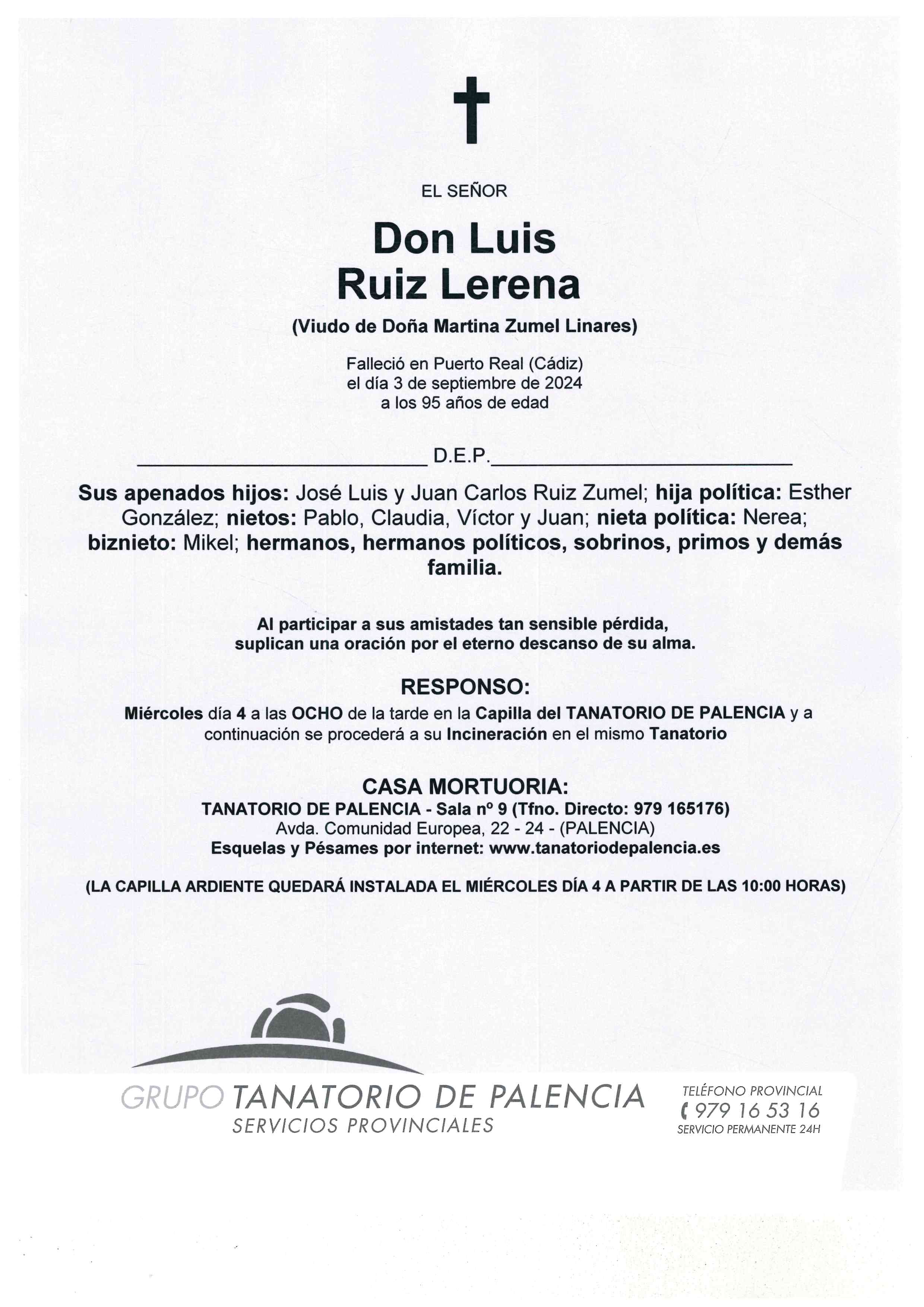 EL SEÑOR DON LUIS RUIZ LERENA